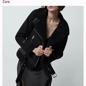 Zara Women's Black Sherpa Jacket